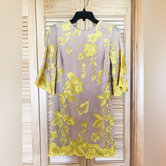 Dress the Population Paige Embroidered Sleeved Mini Dress | Size Small - Picture 4 of 7